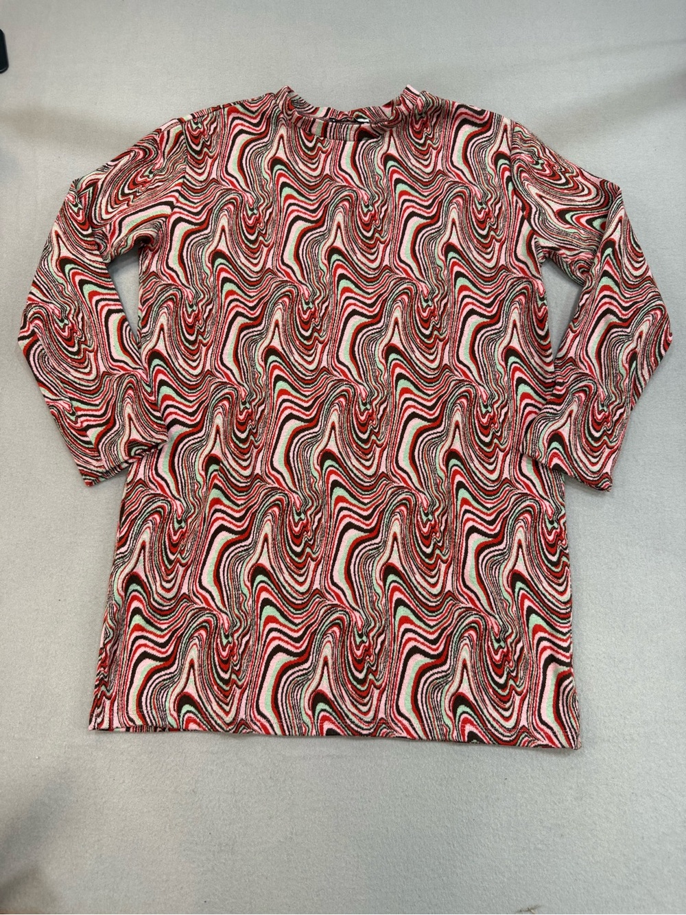 Zara 60’s Mod Psychedelic long sleeve Mini Dress S
